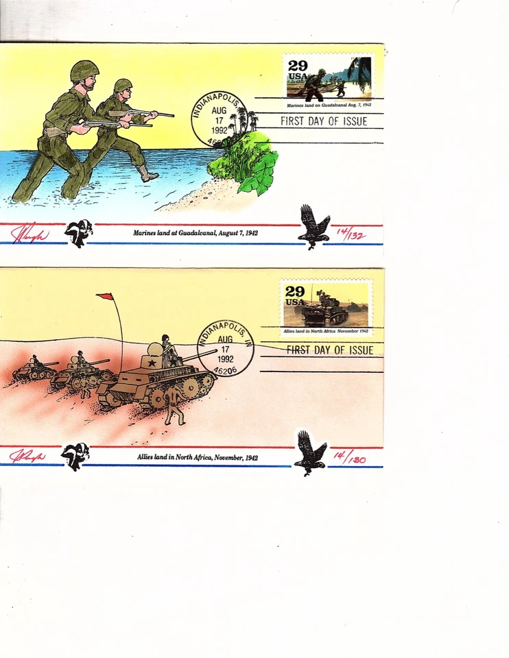 us stamp 2697b-2697j   WW2  Pugh FDC 8 covers  (mb23 - Image 4 of 4
