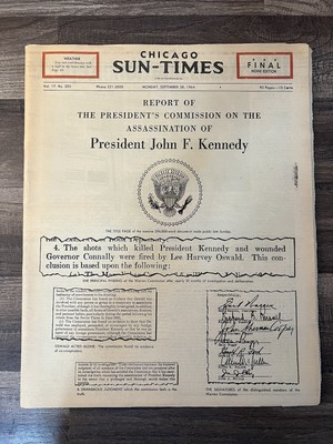Chicago Sun-Times September 28, 1964 Kennedy Assassinated - Rare