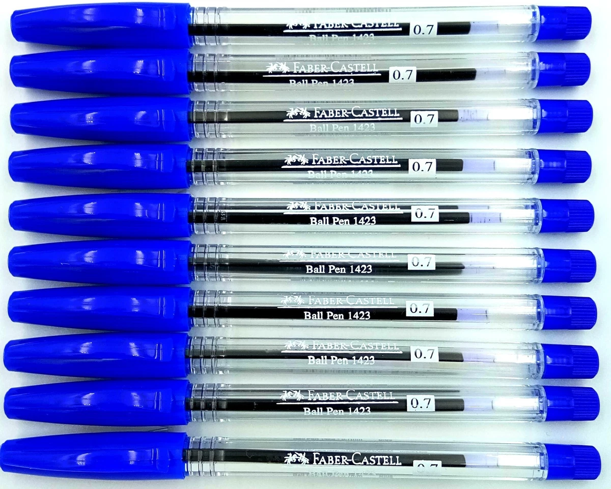 10 x Faber-Castell 1423 Transparent clear handle body blue