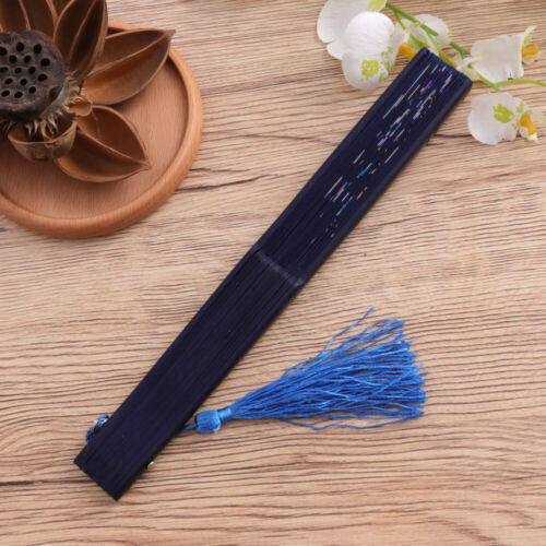 Foldable Fan Hand Holding Fans Decorative Silk Foldaway Handheld Dancing Miss - Picture 1 of 11
