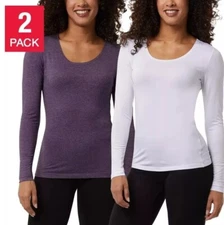 32 Degrees Heat 2 Pack Women Medium Lightweight Long Sleeve Base Layer Shirt Top