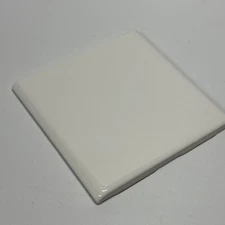 Bright White Ceramic Edge Tile 4 1/4 Vintage FT Mid Century Modern 4x4 Bullnose