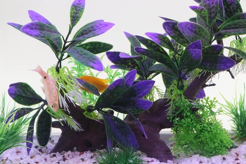 AQUA KT Acquario Paesaggio Simulazione Pianta Artificiale Viola, Pianta in Plastica per - Foto 3 di 9