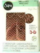 Staggered Chevron Sizzix 3-D Textured Impressions A6 Embossing Folder 664761 NEW