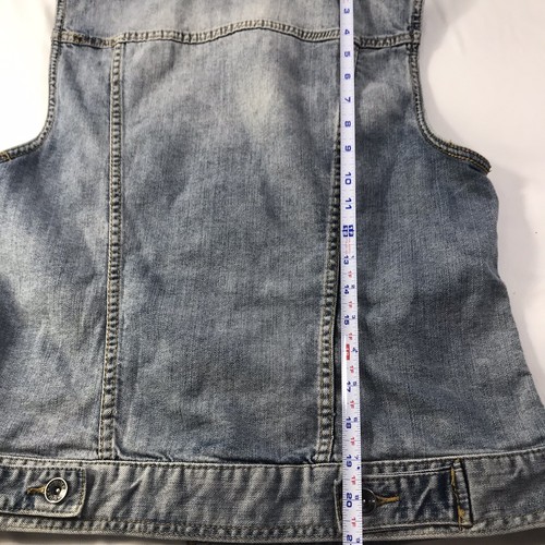Target Merona Womens Denim Vest Sz Medium M Jean Sleeveless Jacket Button - Picture 9 of 9