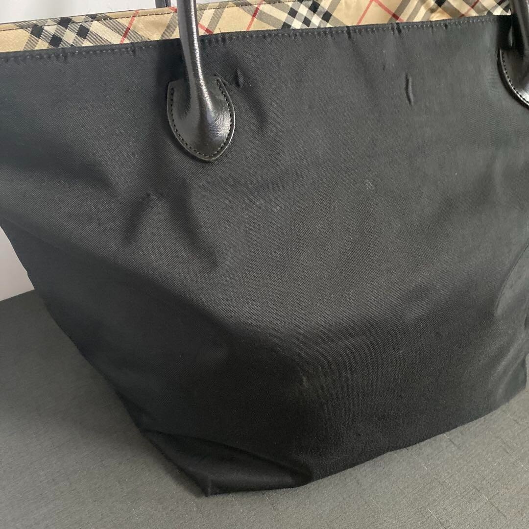 Burberrys BLUE LABEL Check Shoulder Tote Bag Nylon Leather color