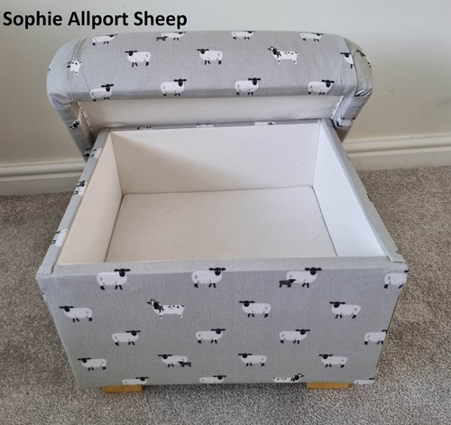 Storage Footstool Sophie Allport Fabrics Pouffe Footstall Ottoman Pugs Dogs Dino - Picture 9 of 33