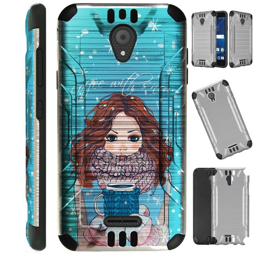 SILVERGUARD For TCL A2X A2 A1 Hybrid Phone Case Cover COFFEE GIRL - Zdjęcie 3 z 3