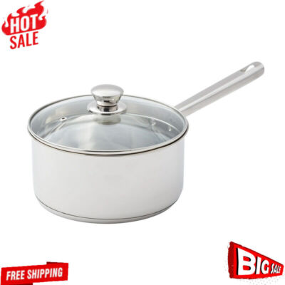 3 Qt Sauce Pan W/ Straining Lid Durable Kitchen Dining Cookware Stainless Steel