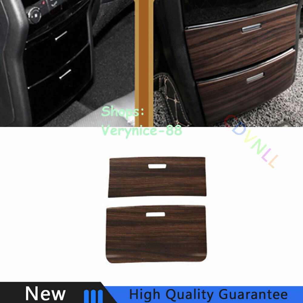 For Ford Edge 2015-2018 Peach Wood Grain Rear Console Storage Box Cover Trim 2X