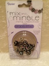 Darice Mix and Mingle Metal Lined European Beads  Bracelet Kit Birthday Theme