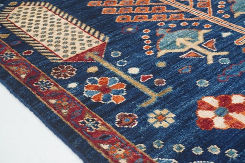 3 x 10 ft Navy Blue Bakhshaish Tree of Life Afghan Hand knotted Runner Rug - Picture 8 of 14