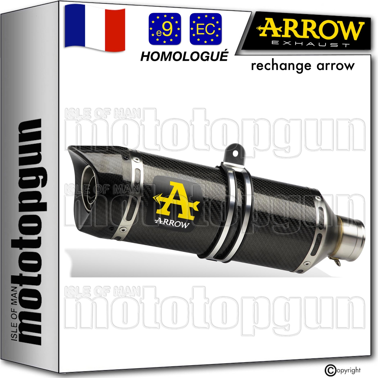 Silencieux carbon C Thunder Arrow pour CBR 650 R 2019 avec gain de poids carbone