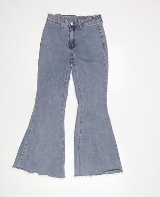 Cider Damen Schlagjeans blau Baumwollmischung Größe XS L27 im rohen Saum