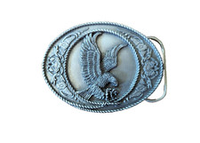 Vintage 1991 Classic Western Flying Eagle Belt Buckle USA Cowboy Siskiyou