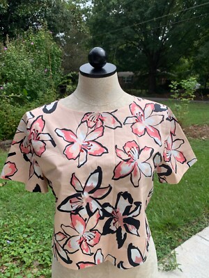 NWOT KATE SPADE NEW YORK TIGER LILY FLORAL COTTON CROP TOP SIZE 4