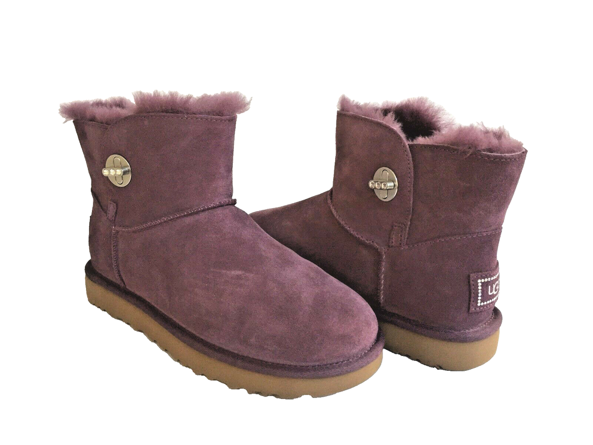 UGG CLASSIC MINI TURNLOCK BLING SWAROVSKI CRYSTAL PORT BOOT US EU 39  UK