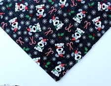 Christmas Dog bandana slip over the collar Black dogs candy canes pet accessory