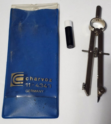 Charvoz Drafting Compass Made in Germany Vintage 11-4343 Engineering