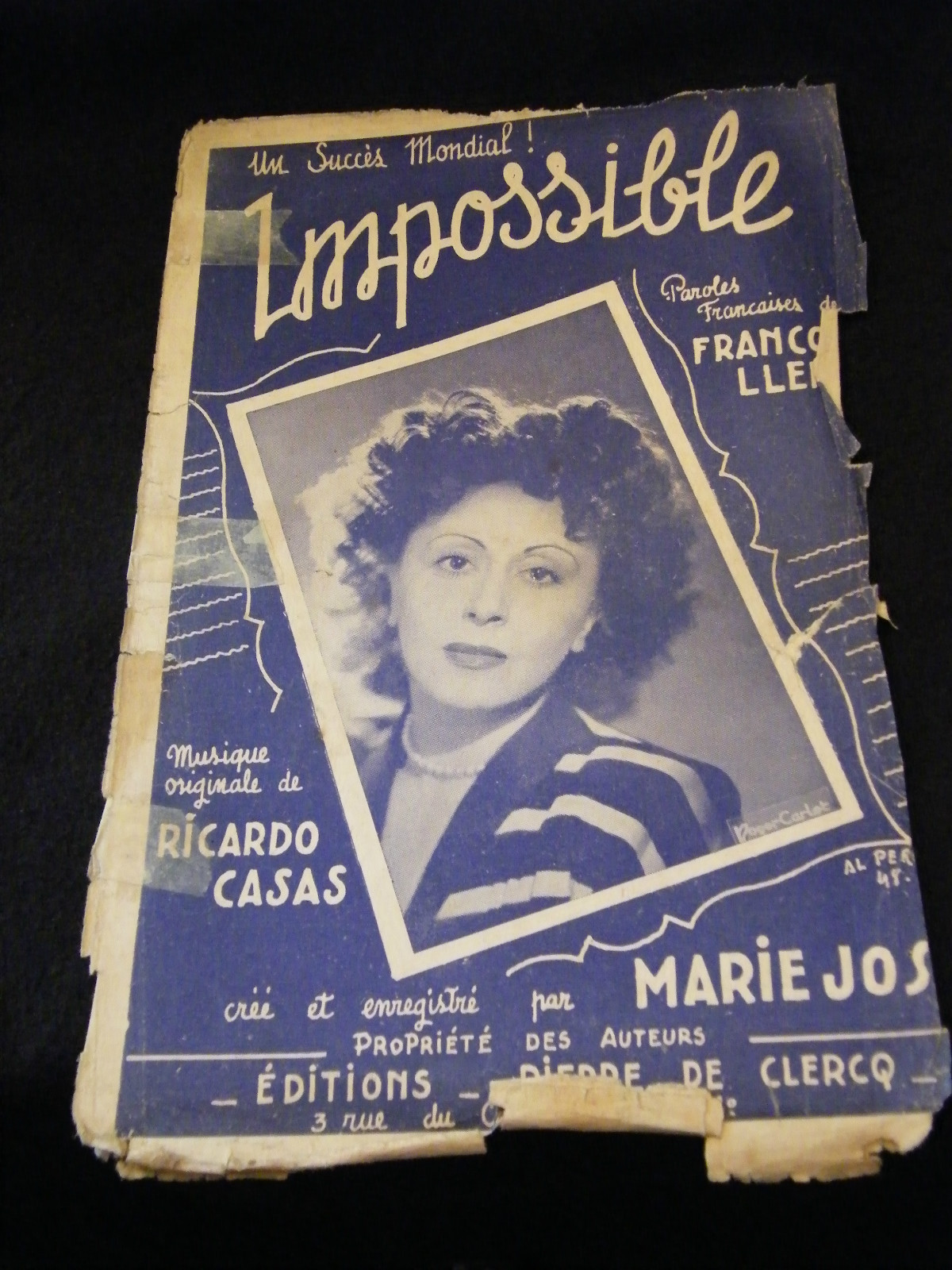 Impossible Partition Marie José Music Sheet Ricardo Casas