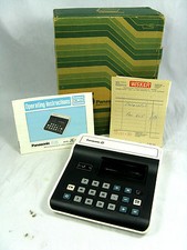 Vintage desk top calculator PANASONIC JE - 835 U + manual , box  & bill  working
