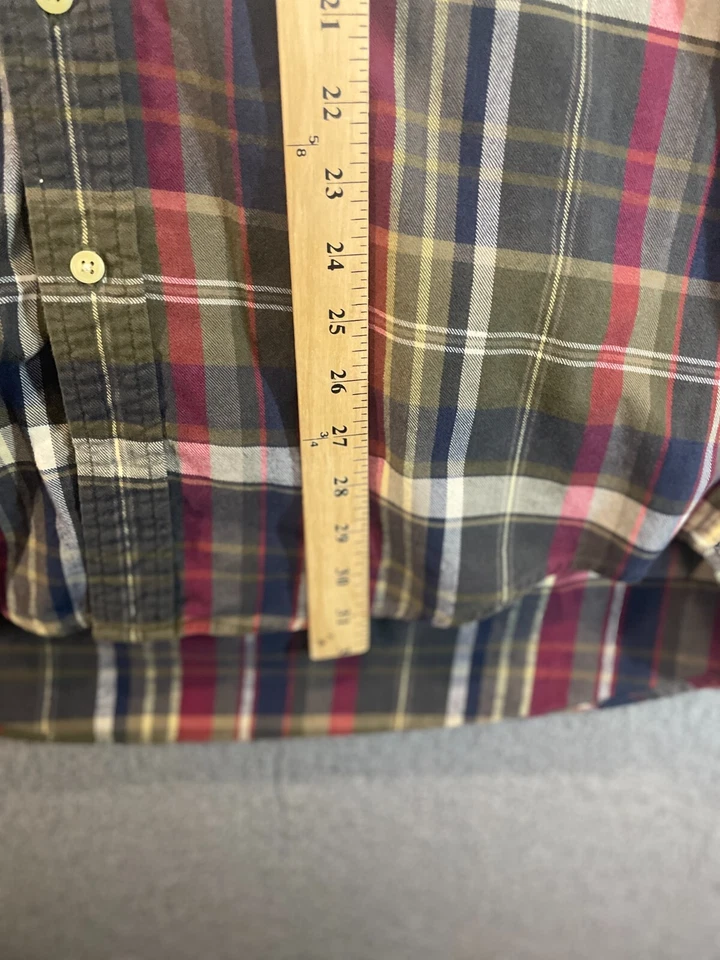 Camisa de vestir Eddie Bauer para hombre grande/ultralonga a cuadros abotonada preppy Foto 4 de 4
