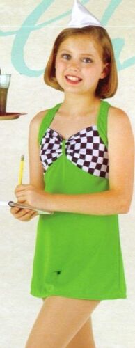  DANCE COSTUME CAR HOP LIME CHECKER 50's MINI DRESS checkered  - Picture 1 of 3