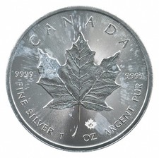 Better Date - 2015 Canada 5 Dollars - 1 Oz Maple Leaf World Coin- Silver *089