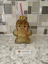 Aldi Gingerbread Man Ornament Sipper Cup Glass Bearista Christmas Holiday Tiktok