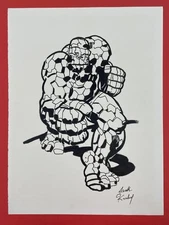 Jack Kirby Ink on paper Drawing (Handmade) signed and stamped