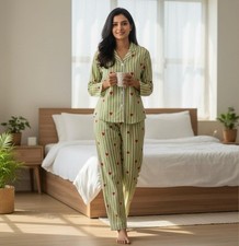 Women  s Cotton Hand Block Floral Print Indian Nightwear Sleep Pajamas