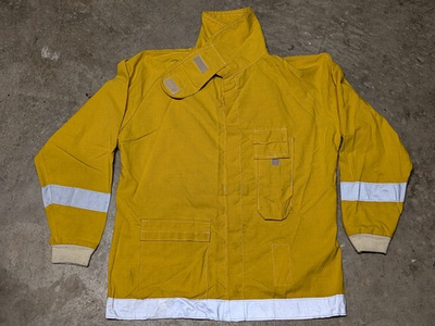 #ad Wildfire Pacific Nomex III Wildland Fire Jacket LRGE Yellow Work Burn Shirt $65.00