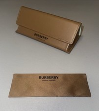 New BURBERRY Eyeglass/Sunglasses Case -Authentic - Tan Color - W/ Cleaning Cloth