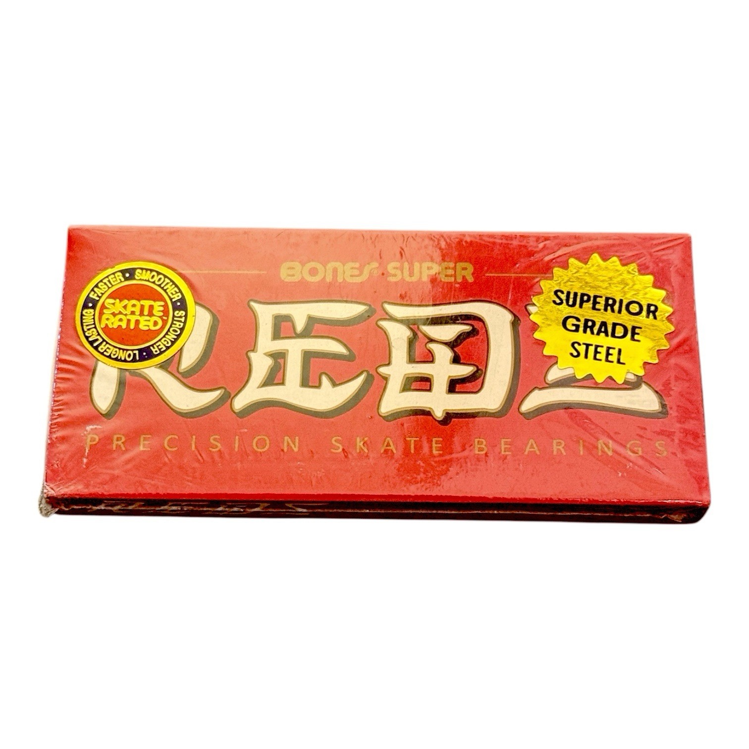 BONES SUPER REDS Skateboard Bearings 8-Pack 8mm Precision Size 608 (Standard) 