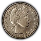 1908-D 50c Barber Silver Half Dollar - Luster - XF - SKU-H3876