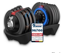 Quick Dial Adjustable Dumbbell 3–24kg Space Saving Home Gym Single item