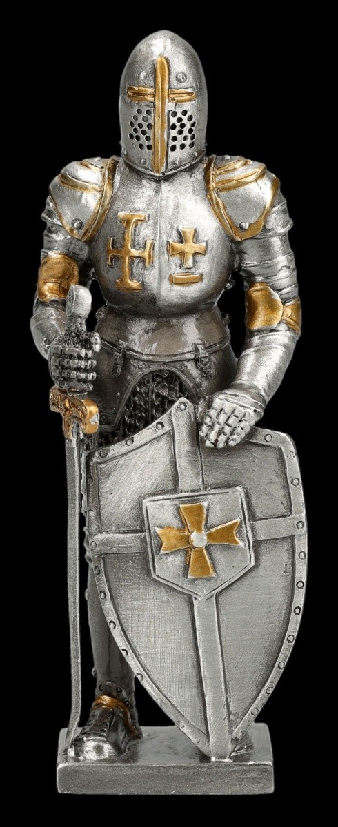Tin Figure - Veronese Knight With Shield - Collector's Figure Gift - H 10.5 Cm