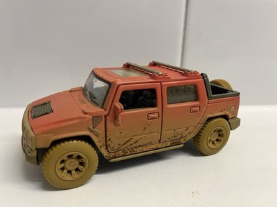 Hummer Kinsmart 1:40 2005 H2 Sunburst Orange Pull Back Muddy Off Road Diecast