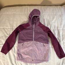 L.L. Bean Kids Windbreaker Jacket M 10-12 Purple Nylon Hooded Water Resistant