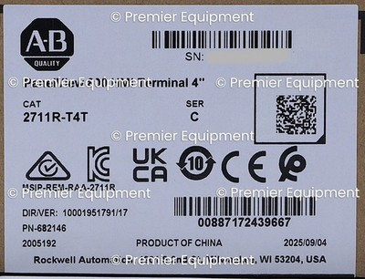 SURPLUS SEALED 2025 ALLEN BRADLEY 2711R-T4T /C PANELVIEW 800 HMI