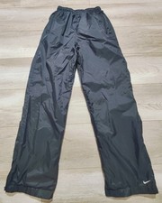 Nike Black Windbreaker Track Pants Youth Medium 8-10 Lined Ankle Pocket Zip