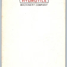 c1950s Nashua Iowa Hydrotile Pipe Machinery Memo Book Card Woodstock Ontario C24