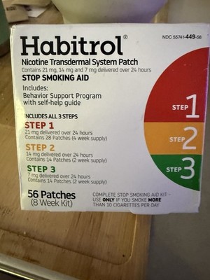 Habitrol Nicotine Transdermal System Patch | Stop Smoking Aid, 56 patches