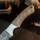 9.0" Bushcraft Camping Damascus Handmade Full Tang Sheep Horn Handle + Sheath — photo 9