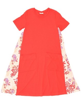 Conte of Florence Damen A-Linien Kleid UK 12 Medium rot Blumen Viskose DV29