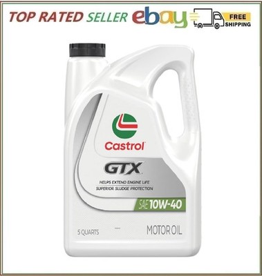 Castrol GTX 10W-40 Conventional Motor Oil, 5 Quarts