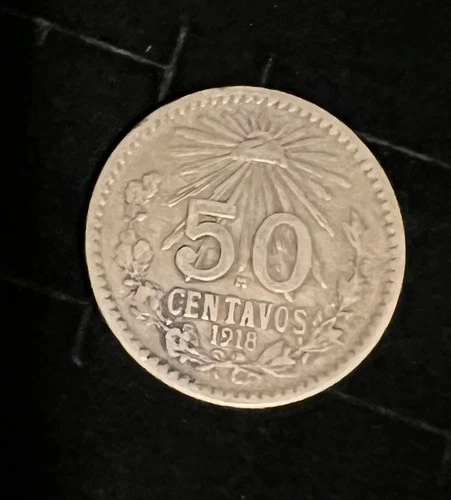 1918 Mexico 50 Centavos Silver — photo from the most recent tracked eBay sale