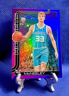 2025-26 Topps Flagship Purple Holo Foil Liam McNeeley Rookie #/250 #229 Hornets