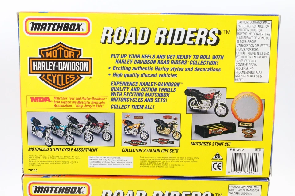Matchbox Road Riders Set Harley Davidson Diecast Toy Motorcycle & Truck Lot of 2 - Image 4 of 4