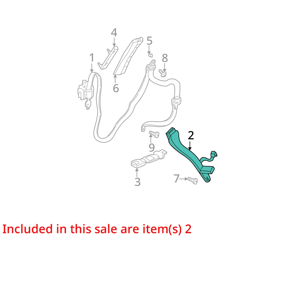 2003-2006 CHRYSLER DODGE SEBRING STRATUS ПРЯЖКА ПОЛОВИНА РЕМНЯ БЕЗОПАСНОСТИ UN521DVAD НОВЫЙ OEM - Изображение 3 из 4